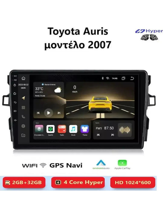 Toyota Auris 2007 Android Multimedia Carplay Androidauto Gps Wi-fi Bluetooth Sh101