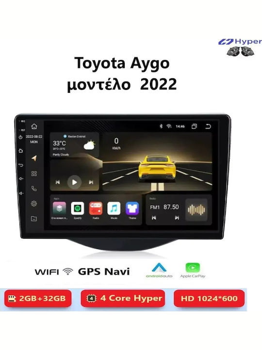 Toyota Aygo 2022 Android Multimedia Carplay Androidauto Gps Wi-fi Bluetooth Sh129
