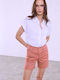 Celestino Women's Monochrome Elastic Dark Pink Shorts