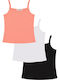 Jebellina Kids Set Kids Undershirts 3 Pieces Salmon White Black