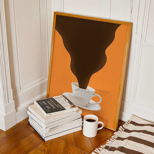 Poster Coffee Cup Pst25358 40cm X 50cm Premium Black Wooden Frame