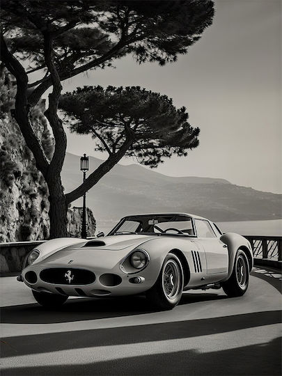 Poster Ferrari 250 Gto Cr059 40cm X 50cm Black Wooden Frame