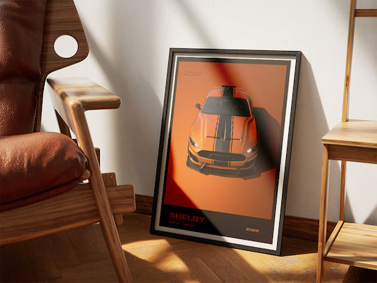 Poster Shelby Super Snake 2020 Cr006 40cm X 50cm Frame Natural Wood Beige