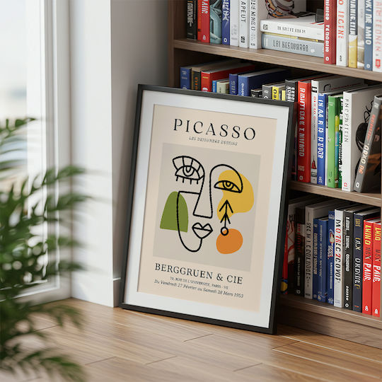 Poster Pablo Picasso Les Dejeurenes Dessins Art244 40cm X 50cm Κορνίζα Καφέ Ξύλου 63772pd156087f63322