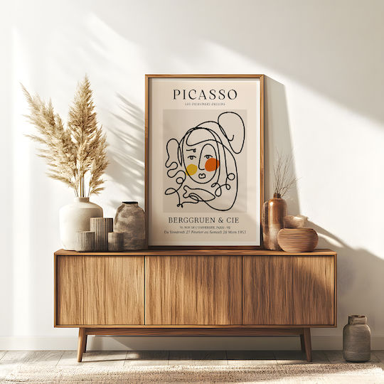 Poster Pablo Picasso Les Dejeurenes Dessins Art239 40cm X 50cm Frame Natural Wood Beige