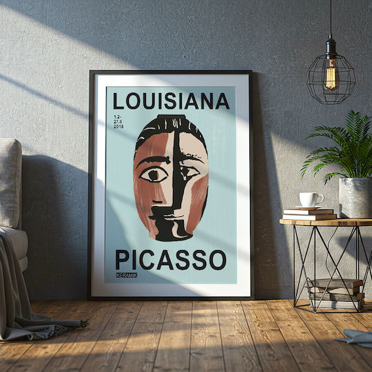 Poster Pablo Picasso Ceramics Tete De Femme Art246 40cm X 50cm Λευκή Ξύλινη Κορνίζα-64122pd156085f55310