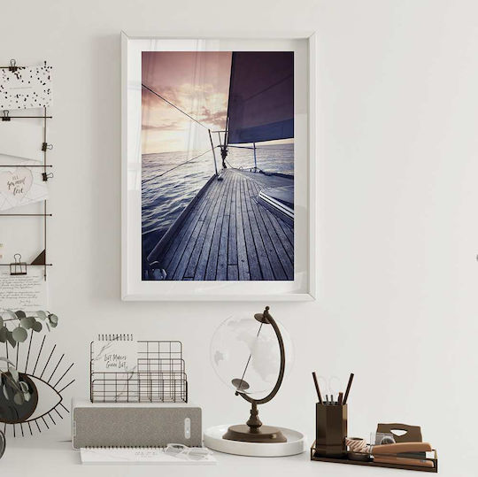 Poster Boat View Pst25209 40cm X 50cm Frame Natural Wood Beige 61776pd156378f55316