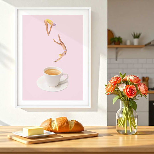 Poster Coffee Dive Pst25360 40cm X 50cm Frame Natural Wood Beige 62152pd156340f55316