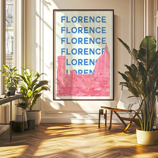 Poster Florence Pop Art Pst25515 40cm X 50cm Κορνίζα Καφέ Ξύλου 63389pd156107f63322