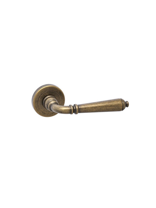 Best Design Front Door Lever with Rosette Right 107 Antique