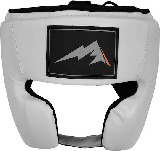 Olympus Sport Adult Open Face Leather White Boxing Helmet