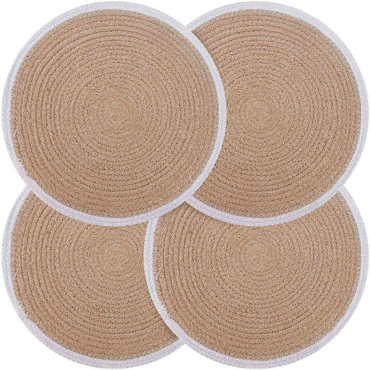 vidaXL Tischsets Korbweide Weiß 30x30cm 4 Stück