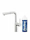 KFA Duero Pure Move Pull-Out Profine Blue S Kitchen Faucet Counter with Pull-Out Spray Silver