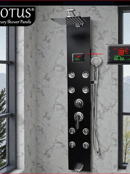 Lotus Duschsäule Mit Hydromassage Schwarze Lotus Duschsäule Mit Hydromassage Schwarze