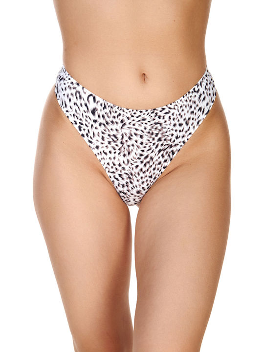Comfort Γυναικείο String χωρίς Ραφές Ασπρόμαυρο