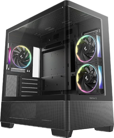 Deepcool CG380U 3F Gaming Micro Tower Computer Case with Side Window and ARGB Lighting Black