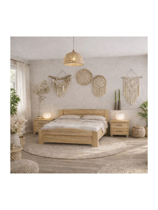 Спален Комплект Къма Дъб 140x200см 3 Бройки