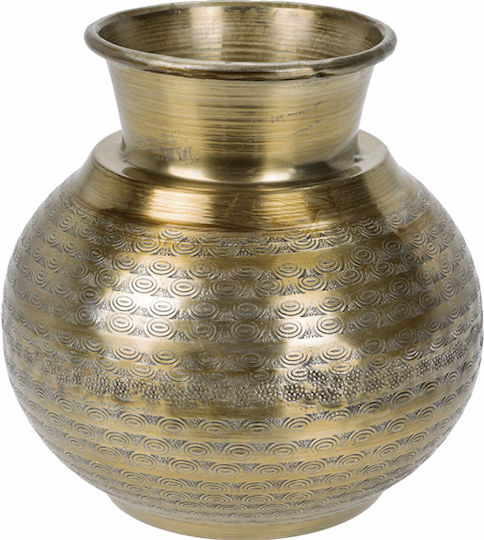 Dekorative Aluminiumvase Handgefertigt Gold Y22.5cm