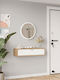 Дървена Конзола с Огледало Кафява М80xШ19xВ19см