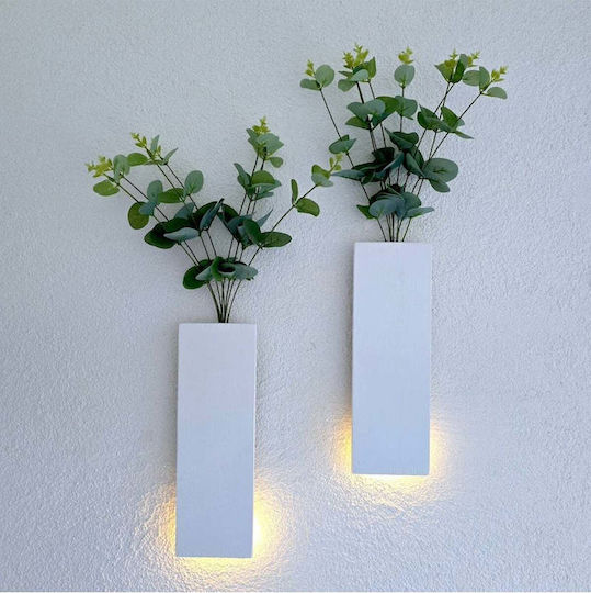 SteweHome Wall Decor White Wooden 30x10cm
