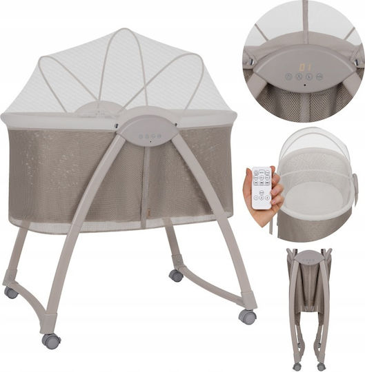 Lionelo Baby Cradle with Mattress and Wheels Beige