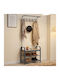 Hallway Furniture with Hanger & Bench Particle Board 72x33.7x183cm