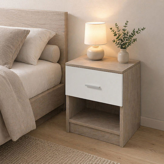Wooden Bedside Table Brown 40x32x48cm