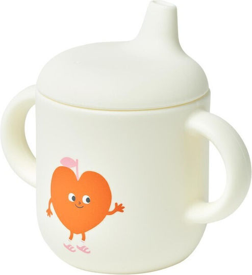 Sunnylife Baby- und Kleinkindbecher mit Griffen und Strohhalm aus Silikon Weiß S61SCPPC