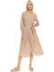 Pink Label Damen Maxi Kleid Für Strand Beige