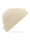 Beanie Unisex Beanie with Rib Knitting in Beige Colour