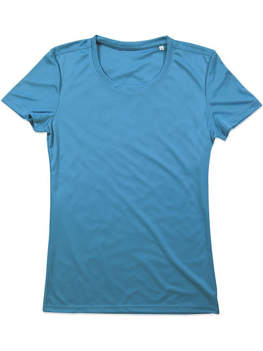 Stedman Damentäschers Werbebekleidung Kurzärmeliges Hawaii Blau T-Shirt