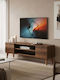 SteweHome TV-Ständer aus Metall & Braune Spanplatte M120xT30xH40cm