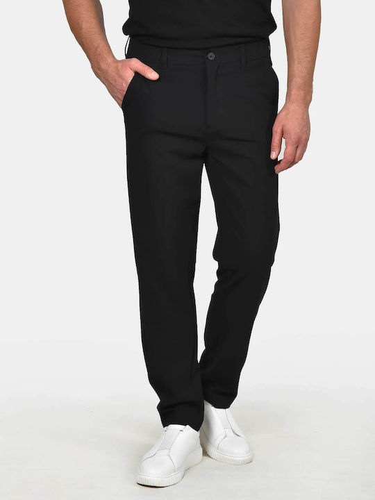 Berto Lucci Men's Trousers Chinos Regular Fit Navy Blue