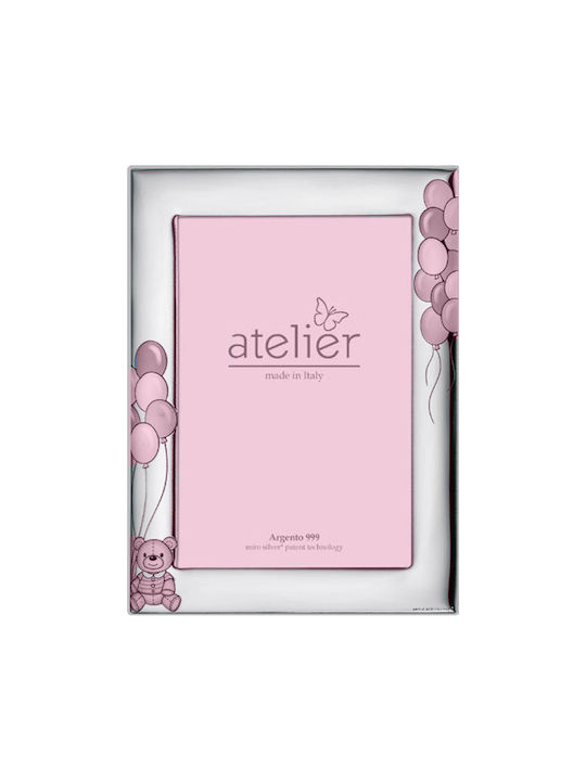 Atelier Παιδική Κορνίζα Ασημένια Ροζ