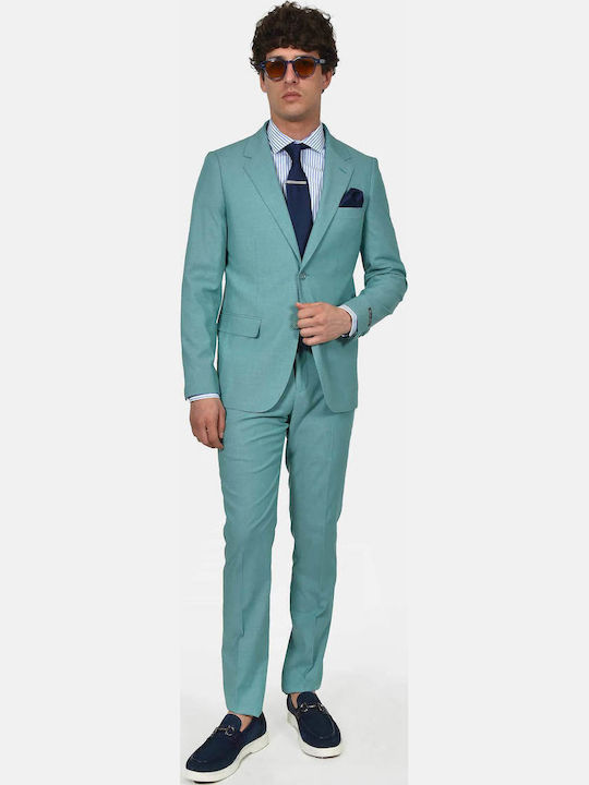 Berto Lucci Men's Suit with Slim Fit Green