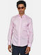 Long Sleeve Cotton Shirt in Regular Fit Checked Pink