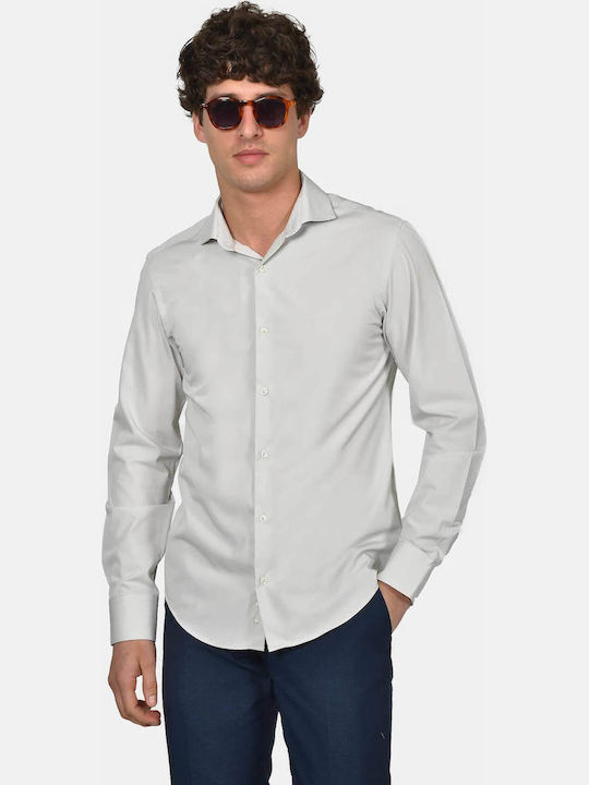 Berto Lucci Long Sleeve Shirt in Regular Fit Ecru