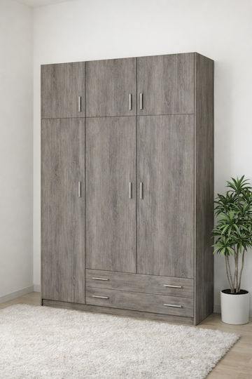 Тройна врата Гардероб 150x60x240cm Пепел Тройна врата Гардероб 150x60x240cm Пепел