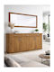 Wooden Sideboard with Mirror Walnut 180x50x80cm