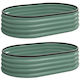 Outsunny Flower Bed Garden Fence Metal 135x90x30cm Green