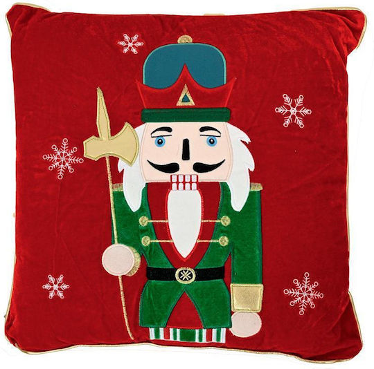 Christmas Decorative Pillow Nutcracker Fylliana Fl113 Red-Green-White 42x42cm