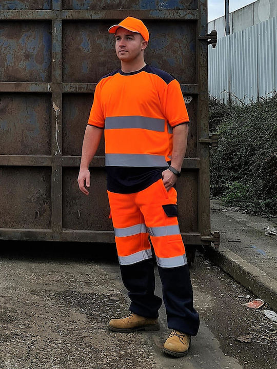 Hi-vis Two Tone T-shirts Yoko Hvj400 Orange Navy
