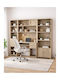 Kinder Schreibtisch mit Bibliothek aus Melamin Braune 215x55x180cm