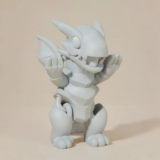 Unpainted 3D Figure Super Basic Flexi Toon Red Eyes Black Dragon Painting DIY Gift Colors 15.2 Cm 1:12
