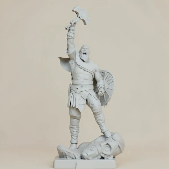 Unpainted 3D Figure Kratos Roaring 3D Printing Model God War Painting DIY Gift Colors 15.2 Cm 1:12