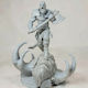 Unpainted 3D Figure Kratos On Fire Troll Head God War Painting DIY Gift Colors 15.2 Cm 1:12
