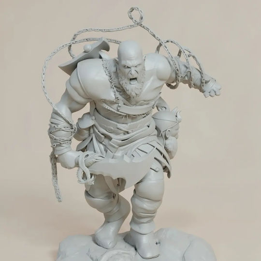 Άβαφη 3D Фигура Kratos Action Pose Богът на войната 3D Печат Фигурка Боядисване DIY Подарък Цветове 30 см 1:6
