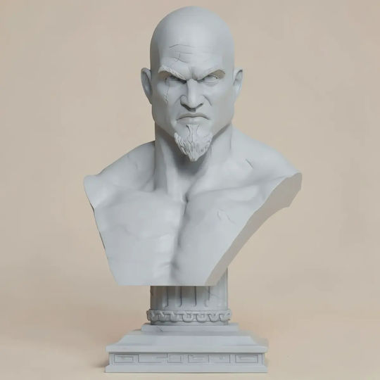 Άβαφη 3d Sammelbare Figur Kratos Gott des Krieges Bust 3d Modell Skulptur Bemalung Diy Geschenk Farben 20 Cm 1:8