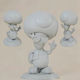 Unpainted 3D Figure Mushbert Super Mario Files Painting Diy Gift Colors 15.2 Cm 1:12