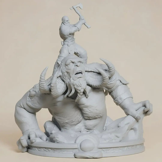Άβαφη 3d Φιγούρα Kratos Vs Troll Βάψιμο Diy Δώρο Χρώματα 20 Cm 1:8